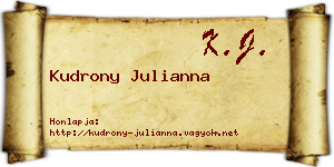 Kudrony Julianna névjegykártya